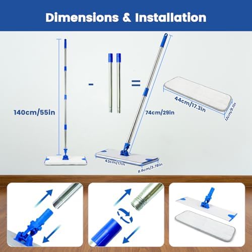 18 in Microfiber Flat Mop Cleaning System, Floor Mops - Image 6