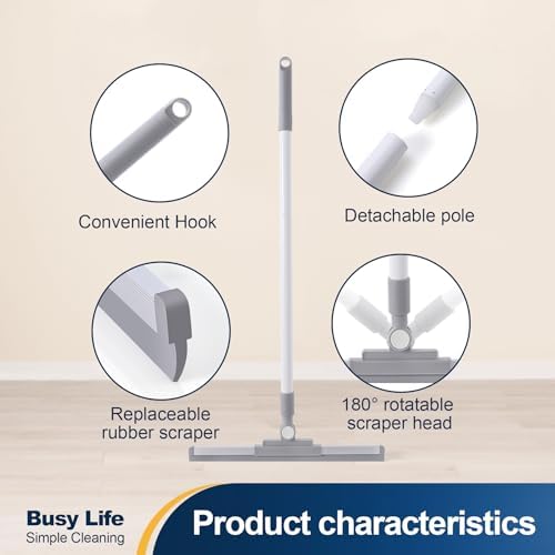 Yocada Rubber Floor Squeegee Broom TPR Blade Adjustable Scrubber Squeegee - Image 4
