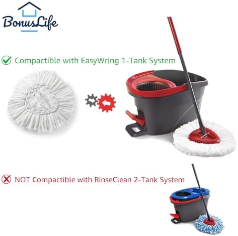 BonusLife 8-Pack Mop Head for O-Ceda EasyWrin Spin Mop Refill 1-Tank System - Image 2