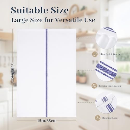 Homaxy 100% Ring Spun Cotton Kitchen Towels 8 Pack - Image 5