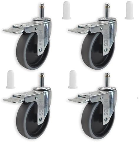 HOPES Utility Cart Caster Wheels Set of 4, Rubber Swivel Casters by HOPES