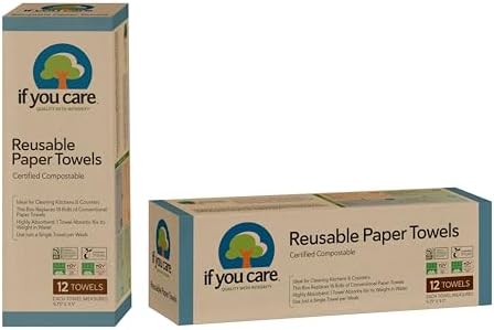If You Care Reusable Paper Towels– 12 CT Sheets – 100% Natural, Compostable - Image 3