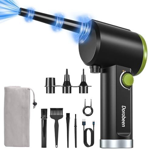 DOROBEEN Compressed Air Duster, Cordless Handheld Air Blower, Stepless Speed by Dorobeen