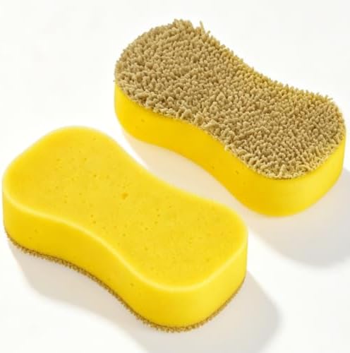 2 Pack Large Plush Car Sponge for Cleaning by BIATOE