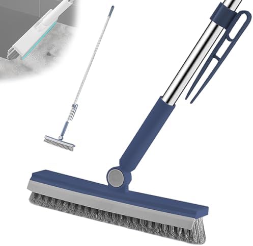 3 in 1 Floor Scrub Brush with Squeegee, 27.6–57” Adjustable Thickened Stainless by YSDSDAKA