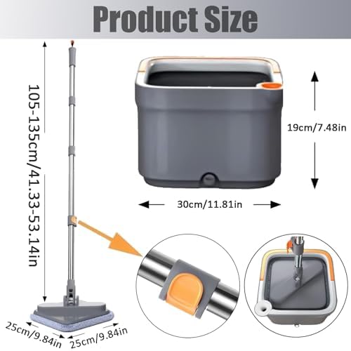 Spin Mop and Bucket Set with Self Separation Dirty and Clean Water System - Image 2