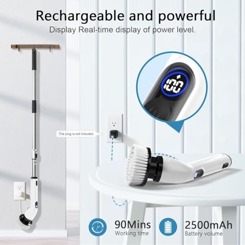TUYU Electric Spin Scrubber, 8 Replaceable Brush Heads - Image 5