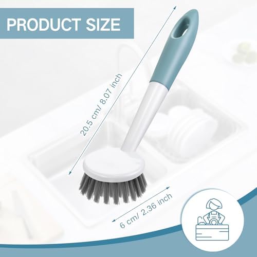 Patelai 24 Pack Long Handle Dish Scrub Brush Stiff Bristles - Image 2