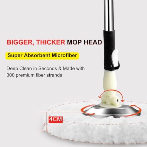 Spin Mop and Bucket with Wringer Set, 360° Rotating Mop System - Image 2