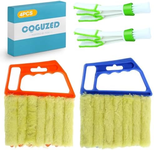 CoguZed 4-Pack 7-Slat Window Blind Duster – Washable Mini Cleaner by Unknown