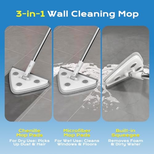 Wall Cleaner Mop with Long Handle, 75-Inch Wall Duster and Baseboard Cleaner - Image 7