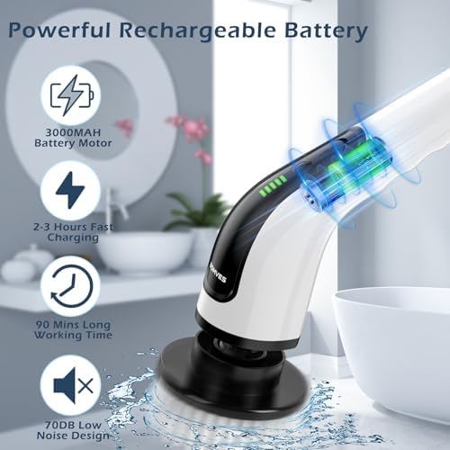 Electric Spin Scrubber, Power Shower Cleaning Brush - Image 3