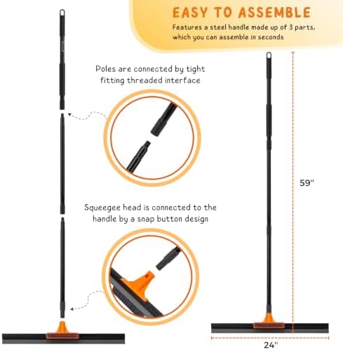 Squeegee Broom for Floor, Heavy Duty Household Squeegee for Concrete, Deck - Image 3