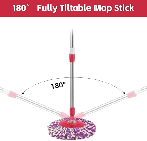 Spin Mop Replacement Handle, 47.6-inch 360 Degrees Rotating Telescopic - Image 5