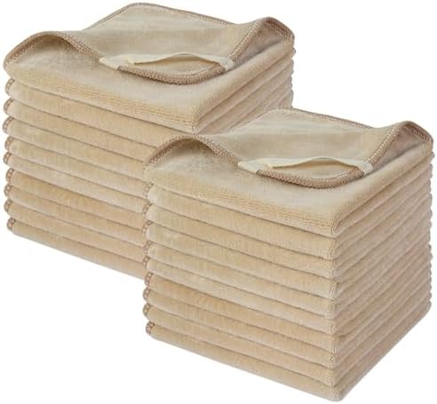 SINLAND Microfiber Facial Cloths Fast Drying Washcloth 12inch x 12inch Cream 20 by SINLAND