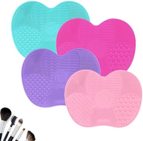4 Pcs Silicone Make Up Brush Cleaning Mat, Makeup Brush Cleaner Mats, Cosmetic by HexinYigjly