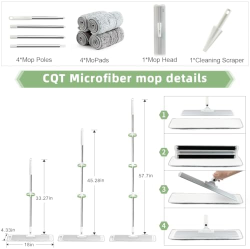 CQT 18" Commercial Flat Microfiber Floor Mop Cleaning System - Image 2