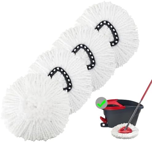 4 Pack Spin Mop Replacement Heads Mop Refills Microfiber Mop Replace Heads Safe by FAMEBIRD