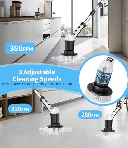 Electric Spin Scrubber, Cordless Power Shower Cleaning Brush - Image 3