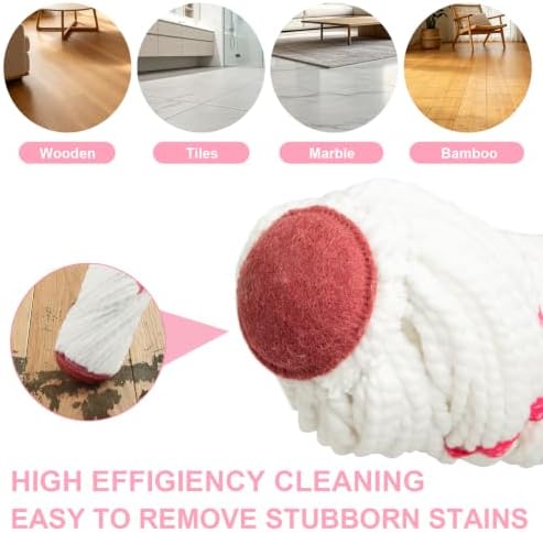 Self-Wringing Twist Mop for Floor Cleaning, 57” Long Handle Heavy Duty - Image 6