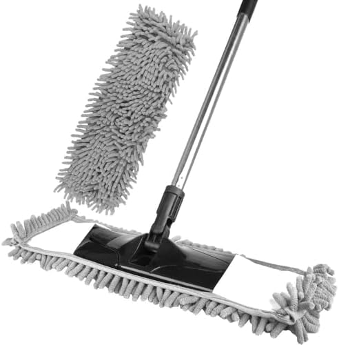 Gray Dust Mop with 2 Washable Pads by throw