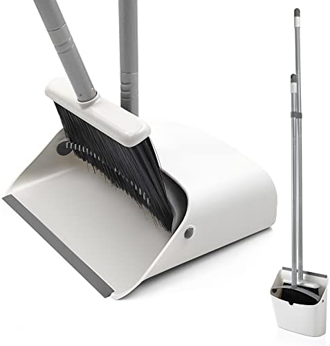 Broom and Dustpan Set, JEHONN Long Handle Lightweight Broom Set Upright by JEHONN