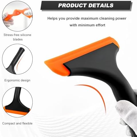 Sun Walker 2 PCS Small Silicone Window Squeegee, Portable Auto Wiper Window - Image 3