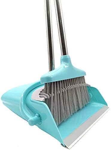 Extendable Long Handle Broom and Dustpan Set, Stainless Lightweight Upright by HOMEIMPROVEMENT