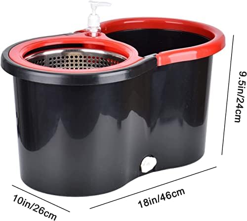 Spin Mop and Bucket with Wringer Set, 6 Mop Refills - Image 2