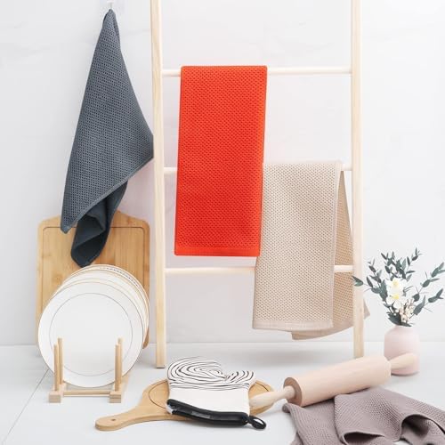 Homaxy 100% Cotton Waffle Weave Kitchen Dish Towels 4-Pack - Image 6