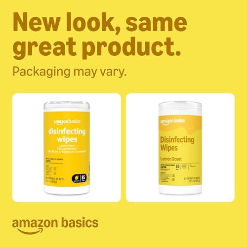 Amazon Basics Disinfecting Wipes, Lemon Scent, - Image 2