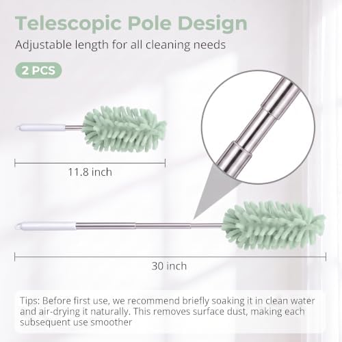 2PCS Telescopic Car Detailing Duster, Flexible Adjustable Cleaning Head - Image 2
