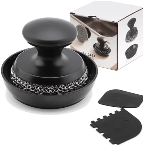 Cast Iron Scrubber Cleaner, Chainmail Scrubber by SEFONE