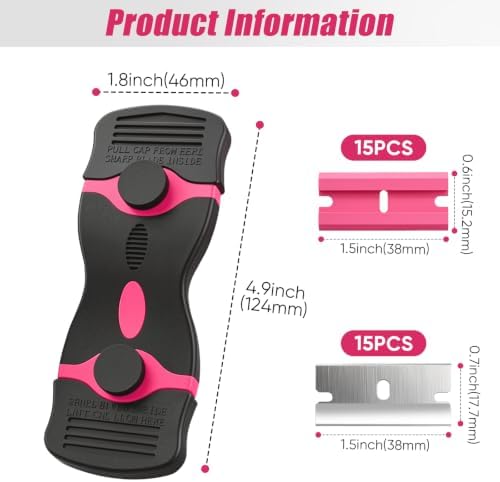 2 Pack Double-Ended Razor Blade Scraper, 30 Blades - Image 2