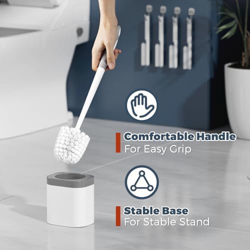 Holaloha Toilet Brush and Holder Set, Space Saving, 4 Pack - Image 5