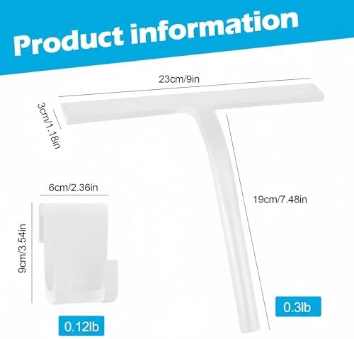 Shower Squeegee for Glass Doors, Mirror Window Tile Scrubber Cleaner - Image 3