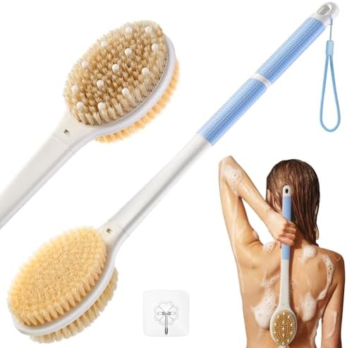 Shower Brush for Massage Dry Brushing: Back Scrubber for Shower by Rafow