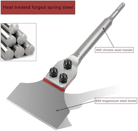 SDS Plus Floor Scraper 5 in. x 12 in. Wide Tile Flooring Adhesives Remover - Image 5