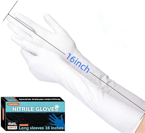 Long Sleeve Nitrile Disposable Gloves 16inch Cleaning 50PCS - Image 6