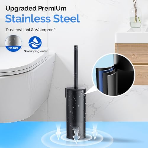 HAMITOR Toilet Brush and Holder Set: Modern Decor Accent - Image 3