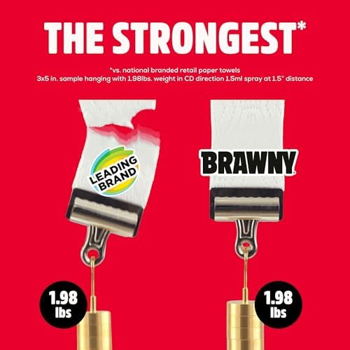 Brawny Tear-A-Square 3-Ply Paper Towels, 6 Double Rolls = 12 Regular Rolls - Image 4