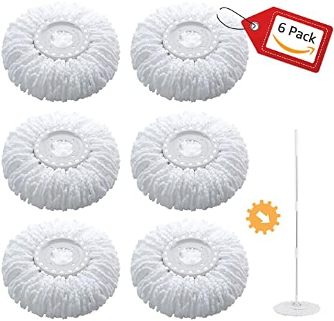 BonusLife 6-Pack Circular Spin Mop Head Refill Replacement by BonusLifeInc