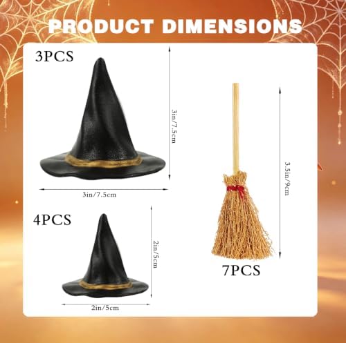 14 Pcs Mini Black Witch Hats - Image 3