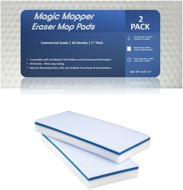 4610 Eraser Pads 4.5" x 10" Melamine Mop Sponges, 2 Pack by Unknown