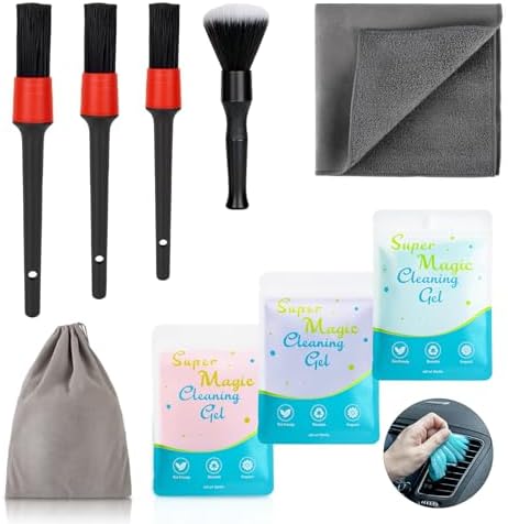 TICARVE 9Pcs Car Cleaning Kit for Dashes Air Vents Keyboards Electronics by TICARVE