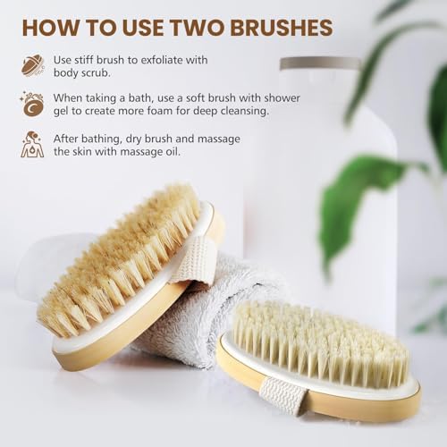 POPCHOSE Dry Brushing Body Brush, Natural Bristle Exfoliating Brush - Image 5