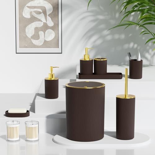Brown Bathroom Accessories Set - Image 6
