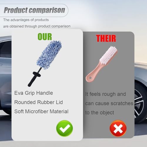 ZIMISI Car Wheel Cleaner Brush, Soft Microfiber Wheel Rim Cleaner, Non Scratch - Image 3