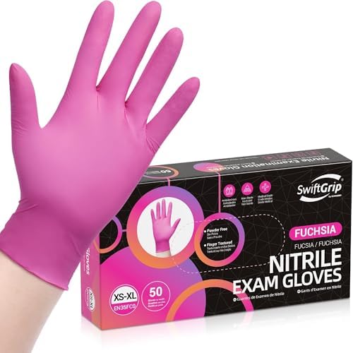 SwiftGrip Powder-Free Nitrile Gloves, Disposable Nitrile Gloves, Latex-Free by SwiftGrip