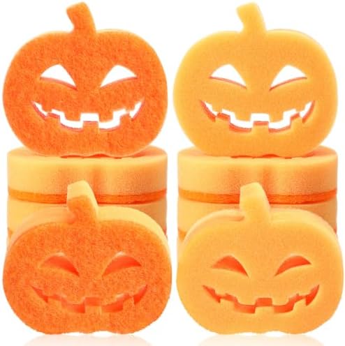 Tioncy 12 Pack Halloween Pumpkin Kitchen Sponges by Tioncy